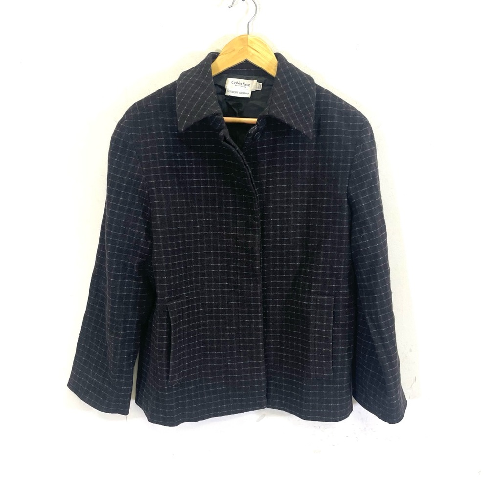Calvin Klein Collection plaid blazer size M